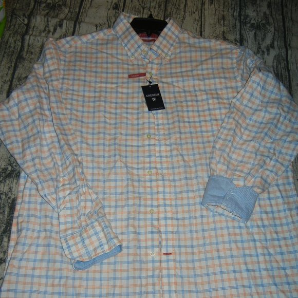 Cremieux Orange Blue Plaid Button Down - XXL - Picture 2 of 2